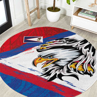 American Samoa Flag Day Round Carpet Polynesian Art Geometric with Flag Brush Style LT03 Multicolor - Polynesian Pride