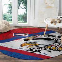 American Samoa Flag Day Round Carpet Polynesian Art Geometric with Flag Brush Style LT03 - Polynesian Pride