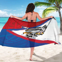 American Samoa Flag Day Sarong Polynesian Art Geometric with Flag Brush Style LT03 - Polynesian Pride