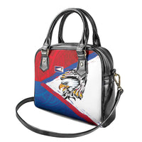 American Samoa Flag Day Shoulder Handbag Polynesian Art Geometric with Flag Brush Style LT03 - Polynesian Pride