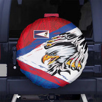 American Samoa Flag Day Spare Tire Cover Polynesian Art Geometric with Flag Brush Style LT03 No hole Multicolor - Polynesian Pride