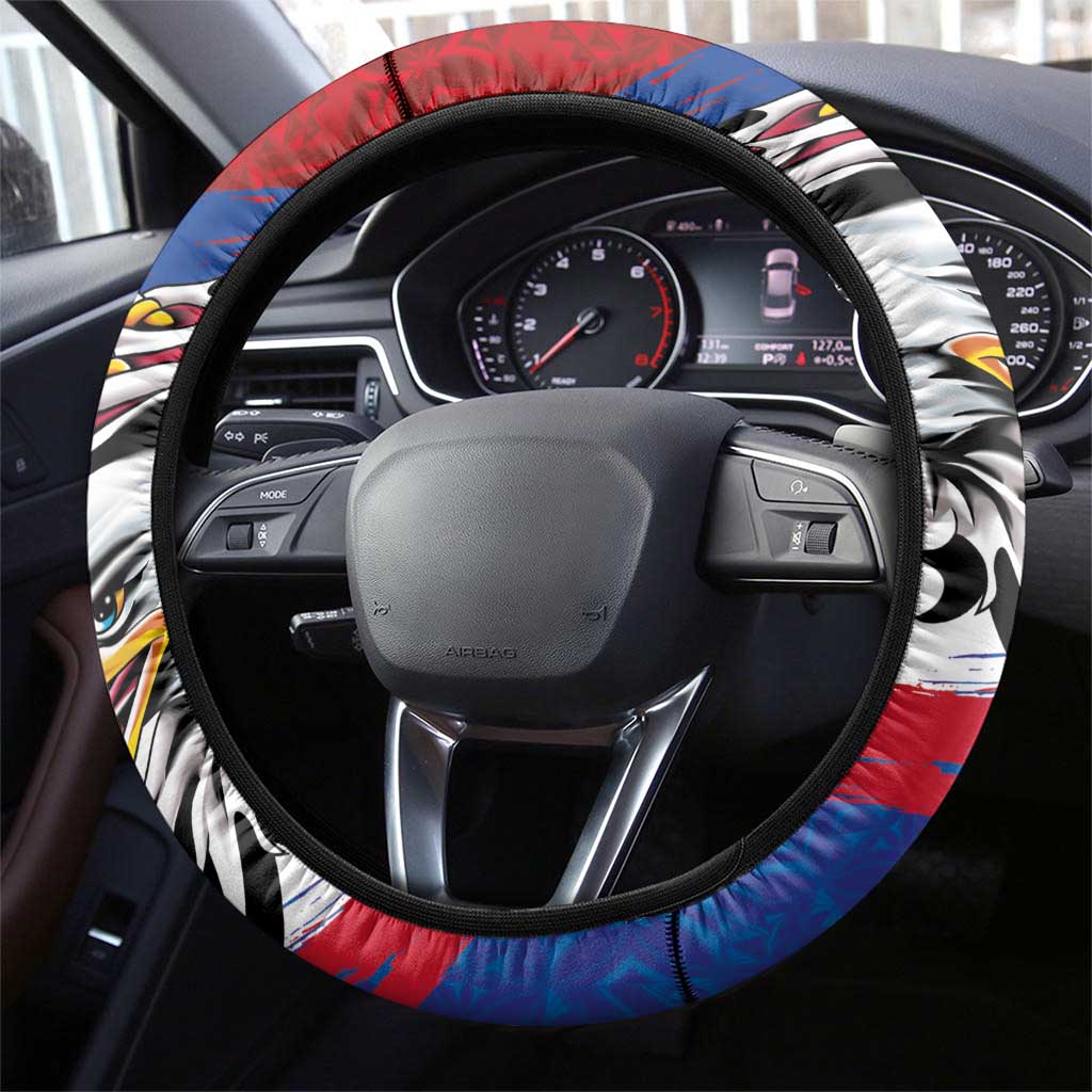 American Samoa Flag Day Steering Wheel Cover Polynesian Art Geometric with Flag Brush Style LT03 - Polynesian Pride