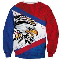 American Samoa Flag Day Sweatshirt Polynesian Art Geometric with Flag Brush Style LT03 - Polynesian Pride