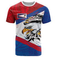American Samoa Flag Day T Shirt Polynesian Art Geometric with Flag Brush Style LT03 Multicolor - Polynesian Pride
