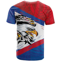 American Samoa Flag Day T Shirt Polynesian Art Geometric with Flag Brush Style LT03 - Polynesian Pride