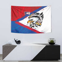 American Samoa Flag Day Tapestry Polynesian Art Geometric with Flag Brush Style LT03 - Polynesian Pride