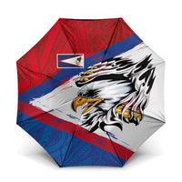 American Samoa Flag Day Umbrella Polynesian Art Geometric with Flag Brush Style LT03 One Size Folded 11.42 inch Opened Diameter 37.4 inch Multicolor - Polynesian Pride