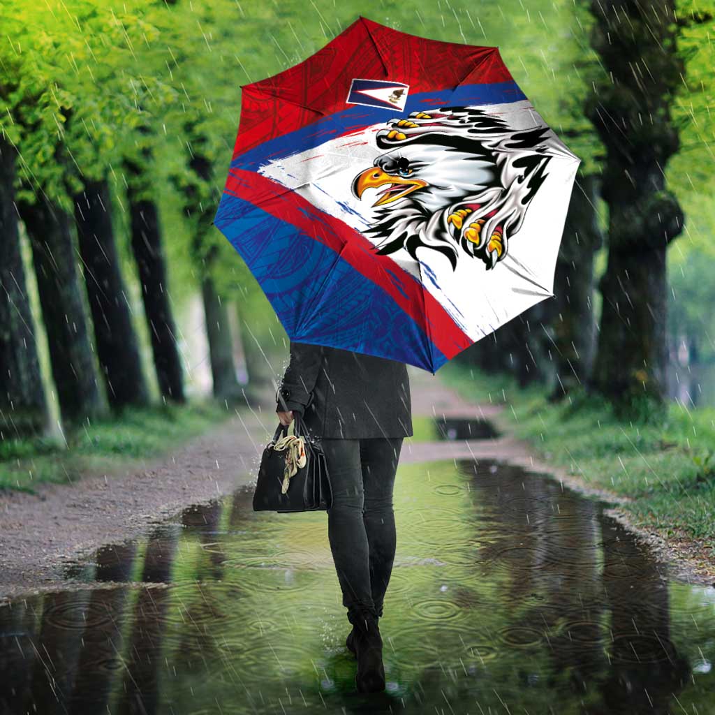 American Samoa Flag Day Umbrella Polynesian Art Geometric with Flag Brush Style LT03 - Polynesian Pride