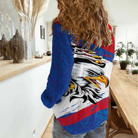 American Samoa Flag Day Women Casual Shirt Polynesian Art Geometric with Flag Brush Style LT03 - Polynesian Pride