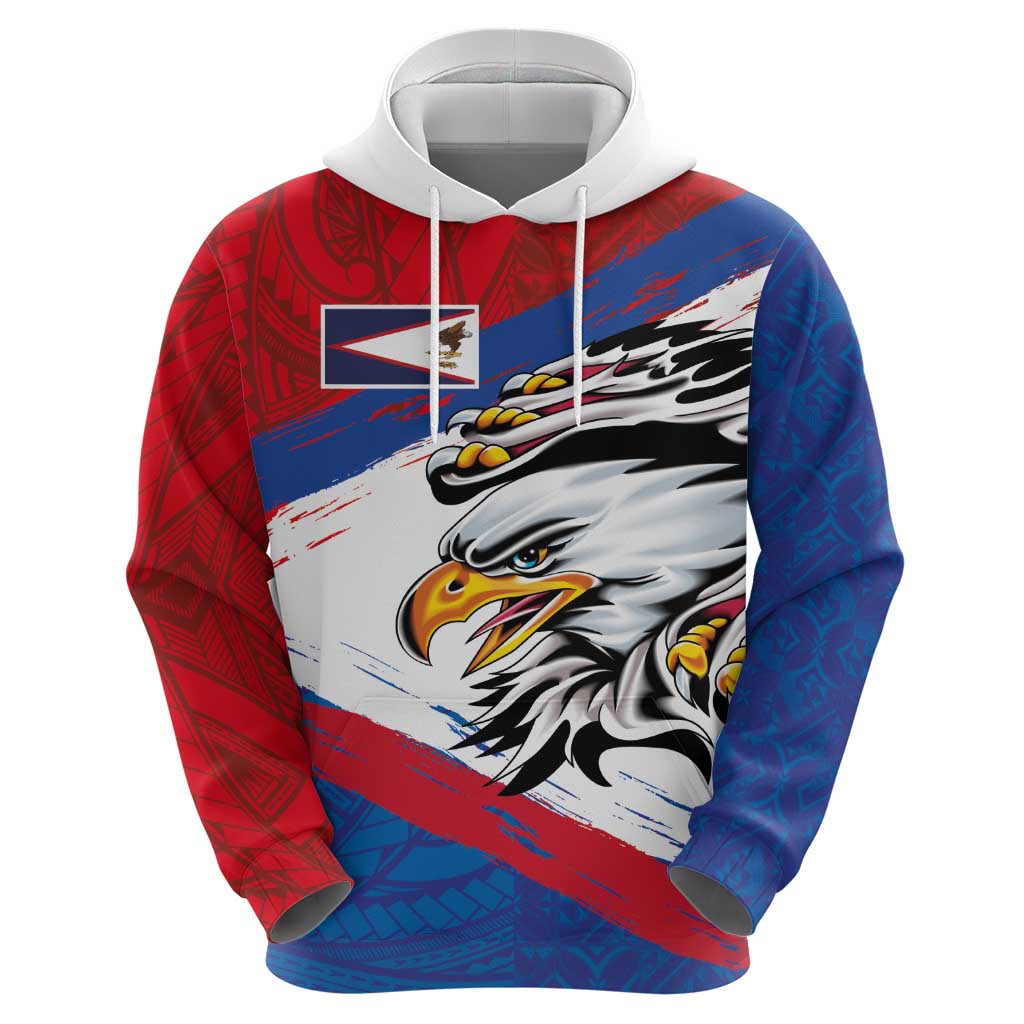 American Samoa Flag Day Zip Hoodie Polynesian Art Geometric with Flag Brush Style LT03 - Polynesian Pride