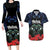 New Zealand Maori Matariki Couples Matching Long Sleeve Bodycon Dress and Hawaiian Shirt Hongi Tui Bird Pohutukawa and Polynesia Tribal