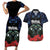 New Zealand Maori Matariki Couples Matching Short Sleeve Bodycon Dress and Hawaiian Shirt Hongi Tui Bird Pohutukawa and Polynesia Tribal