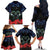 New Zealand Maori Matariki Family Matching Off The Shoulder Long Sleeve Dress and Hawaiian Shirt Hongi Tui Bird Pohutukawa and Polynesia Tribal