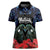 New Zealand Maori Matariki Women Polo Shirt Hongi Tui Bird Pohutukawa and Polynesia Tribal