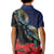 New Zealand Maori Hongi Culture Kid Polo Shirt Tui Bird Pohutukawa and Polynesian Pattern