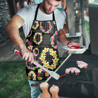 Hawaiian Kakau Tattoo Leis and Palaka Pattern Apron Traditional Aloha Tribal Black Color LT03 - Polynesian Pride