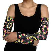 Hawaiian Kakau Tattoo Leis and Palaka Pattern Arm Sleeves Traditional Aloha Tribal Black Color