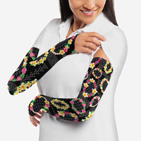 Hawaiian Kakau Tattoo Leis and Palaka Pattern Arm Sleeves Traditional Aloha Tribal Black Color