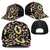 Hawaiian Kakau Tattoo Leis and Palaka Pattern Baseball Net Cap Traditional Aloha Tribal Black Color LT03 - Polynesian Pride