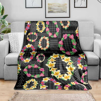 Hawaiian Kakau Tattoo Leis and Palaka Pattern Blanket Traditional Aloha Tribal Black Color LT03 - Polynesian Pride