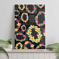Hawaiian Kakau Tattoo Leis and Palaka Pattern Canvas Wall Art Traditional Aloha Tribal Black Color LT03 - Polynesian Pride