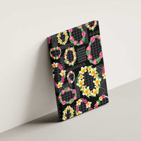 Hawaiian Kakau Tattoo Leis and Palaka Pattern Canvas Wall Art Traditional Aloha Tribal Black Color LT03 - Polynesian Pride