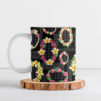 Hawaiian Kakau Tattoo Leis and Palaka Pattern Ceramic Mug Traditional Aloha Tribal Black Color LT03 Black - Polynesian Pride