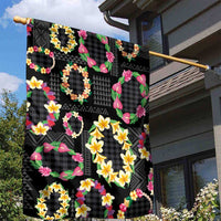 Hawaiian Kakau Tattoo Leis and Palaka Pattern Garden Flag Traditional Aloha Tribal Black Color LT03 - Polynesian Pride