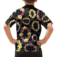 Hawaiian Kakau Tattoo Leis and Palaka Pattern Hawaiian Shirt Traditional Aloha Tribal Black Color