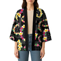 Hawaiian Kakau Tattoo Leis and Palaka Pattern Kimono Traditional Aloha Tribal Black Color LT03 - Polynesian Pride