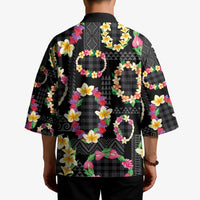 Hawaiian Kakau Tattoo Leis and Palaka Pattern Kimono Traditional Aloha Tribal Black Color LT03 - Polynesian Pride
