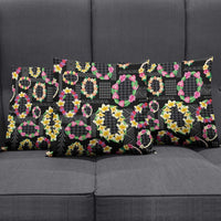 Hawaiian Kakau Tattoo Leis and Palaka Pattern Pillow Cover Traditional Aloha Tribal Black Color LT03 - Polynesian Pride