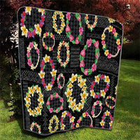 Hawaiian Kakau Tattoo Leis and Palaka Pattern Quilt Traditional Aloha Tribal Black Color LT03 - Polynesian Pride
