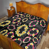 Hawaiian Kakau Tattoo Leis and Palaka Pattern Quilt Traditional Aloha Tribal Black Color LT03 - Polynesian Pride