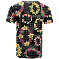 Hawaiian Kakau Tattoo Leis and Palaka Pattern T Shirt Traditional Aloha Tribal Black Color LT03 - Polynesian Pride