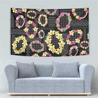 Hawaiian Kakau Tattoo Leis and Palaka Pattern Tapestry Traditional Aloha Tribal Black Color LT03 - Polynesian Pride