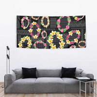 Hawaiian Kakau Tattoo Leis and Palaka Pattern Tapestry Traditional Aloha Tribal Black Color LT03 - Polynesian Pride