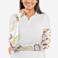 Hawaiian Kakau Tattoo Leis and Palaka Pattern Arm Sleeves Traditional Aloha Tribal White Color LT03 - Polynesian Pride