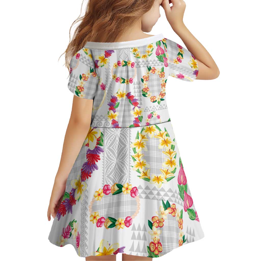 Hawaiian Kakau Tattoo Leis and Palaka Pattern Family Matching Summer Maxi Dress and Hawaiian Shirt Traditional Aloha Tribal White Color