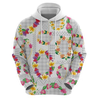 Hawaiian Kakau Tattoo Leis and Palaka Pattern Hoodie Traditional Aloha Tribal White Color LT03 - Polynesian Pride