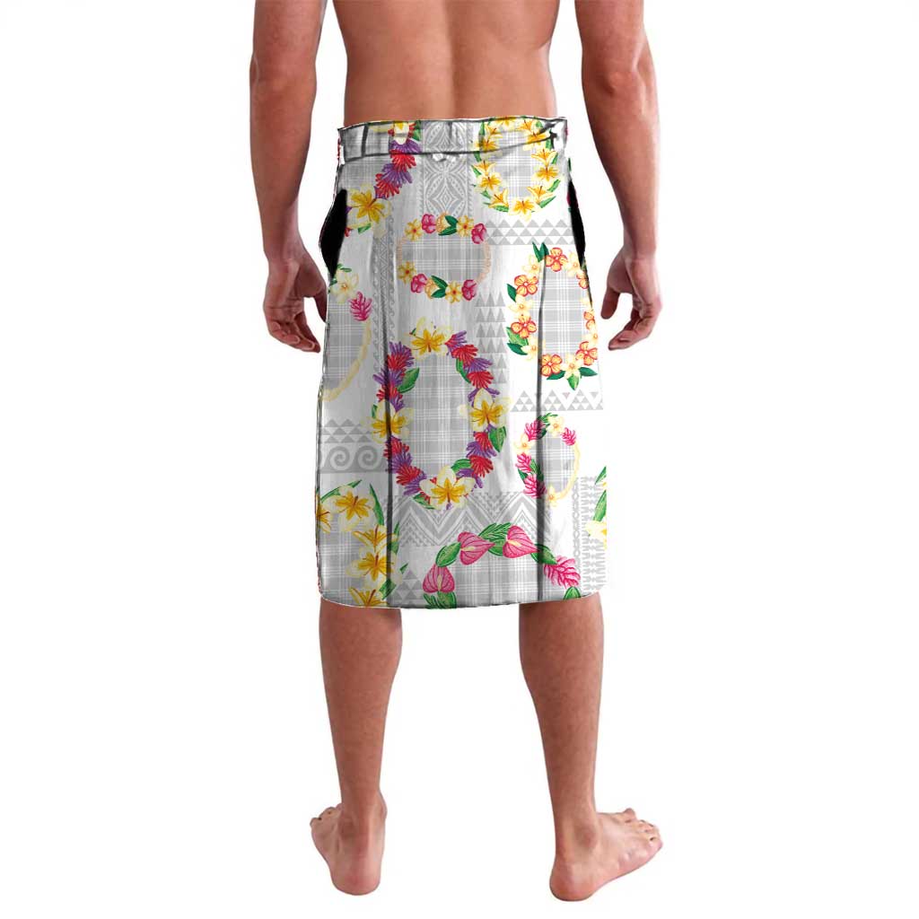 Hawaiian Kakau Tattoo Leis and Palaka Pattern Lavalava Traditional Aloha Tribal White Color LT03 - Polynesian Pride