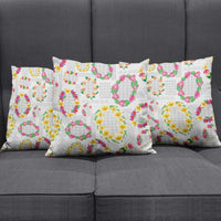 Hawaiian Kakau Tattoo Leis and Palaka Pattern Pillow Cover Traditional Aloha Tribal White Color LT03 - Polynesian Pride