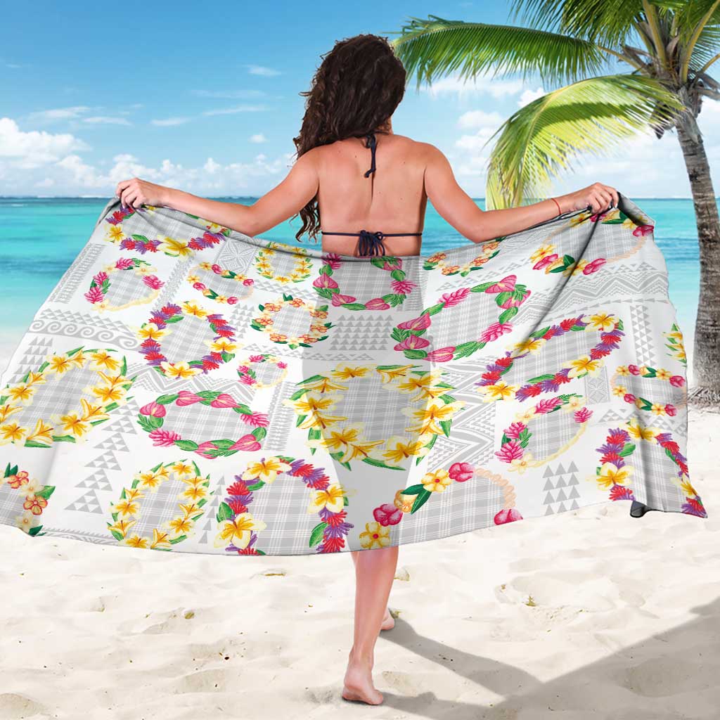 Hawaiian Kakau Tattoo Leis and Palaka Pattern Sarong Traditional Aloha Tribal White Color LT03 - Polynesian Pride