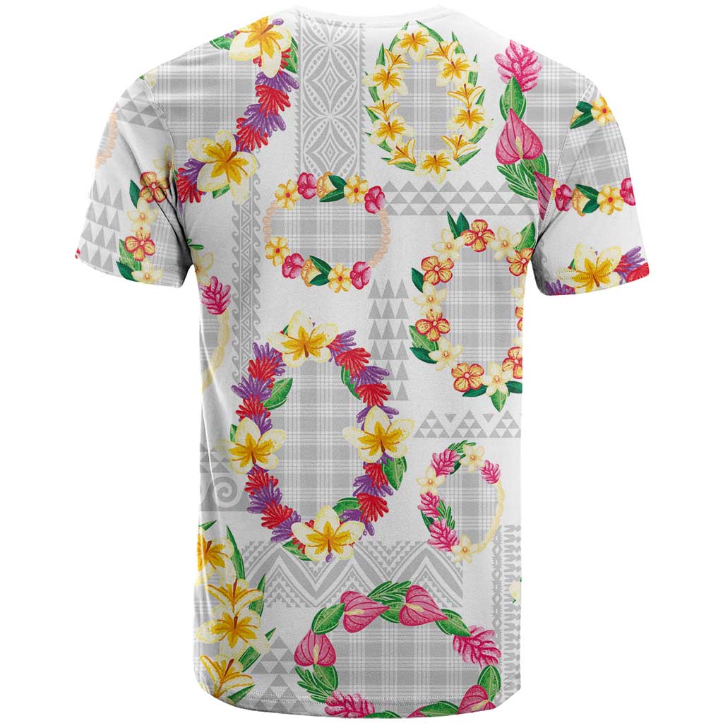 Hawaiian Kakau Tattoo Leis and Palaka Pattern T Shirt Traditional Aloha Tribal White Color LT03 - Polynesian Pride
