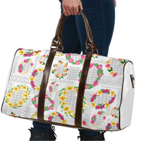 Hawaiian Kakau Tattoo Leis and Palaka Pattern Travel Bag Traditional Aloha Tribal White Color LT03 - Polynesian Pride