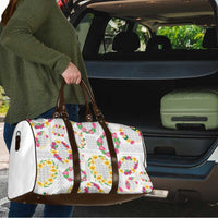 Hawaiian Kakau Tattoo Leis and Palaka Pattern Travel Bag Traditional Aloha Tribal White Color LT03 - Polynesian Pride