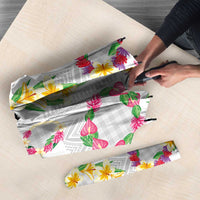 Hawaiian Kakau Tattoo Leis and Palaka Pattern Umbrella Traditional Aloha Tribal White Color LT03 - Polynesian Pride