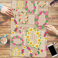 Hawaiian Kakau Tattoo Leis and Palaka Pattern Puzzle Traditional Aloha Tribal Beige Color LT03 Beige - Polynesian Pride