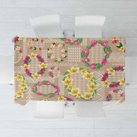 Hawaiian Kakau Tattoo Leis and Palaka Pattern Tablecloth Traditional Aloha Tribal Beige Color LT03 Beige - Polynesian Pride