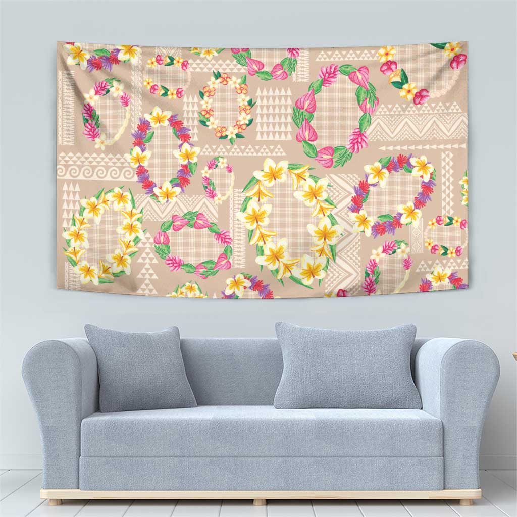 Hawaiian Kakau Tattoo Leis and Palaka Pattern Tapestry Traditional Aloha Tribal Beige Color LT03 - Polynesian Pride